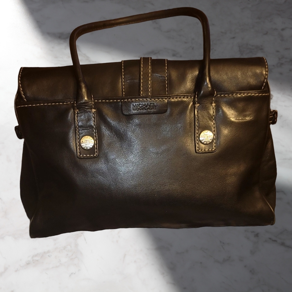 Michael Kors vintage Black leather shoulder satchel - Picture 2 of 12